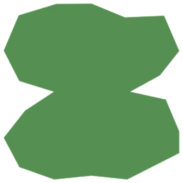 Buldrestein symbol i grønt.